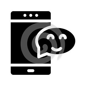 Smiely glyph flat vector icon