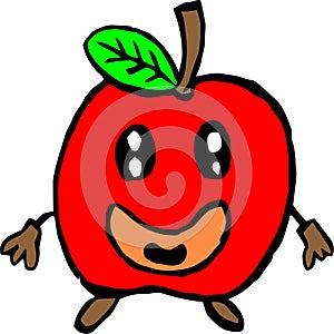 Smile Apple with red collor