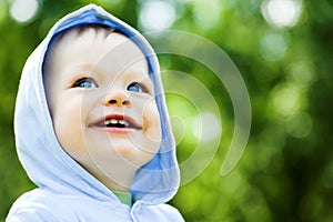 Smile baby boy in blue