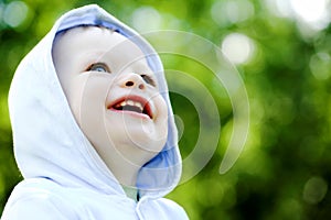 Smile baby boy in blue