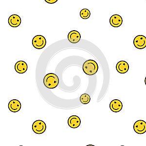 Smile background. pattern of Happy love  face icon . Smiling Emoticon texture