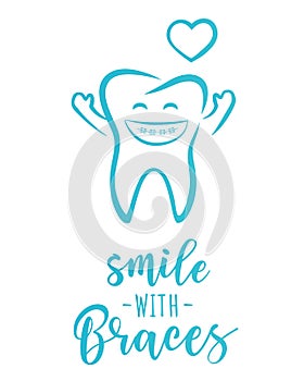 `Smile with braces` inspirational motivation poster