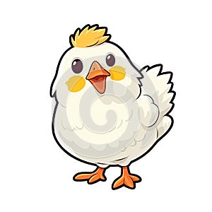 Smile Chicken Sticker On Isolated Tansparent Background, Png, Logo. Generative AI