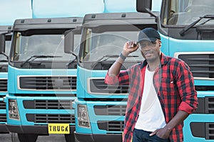 Smile Confidence Young Man Truck Driver In-service Business Long transport