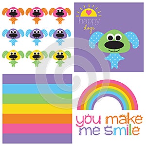 Smile cute dog vector