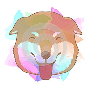 Smile cute dog vector illustration