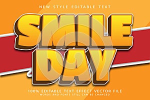 Smile Day editable text effect emboss comic style