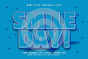 Smile Day editable text effect emboss comic style