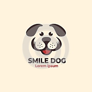 Smile Dog Face Logo. dog head. Vector illustration