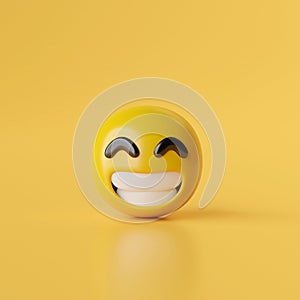 Smile emoji icons on yellow background