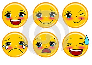 Smile emoticons set