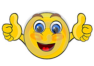 Smile emoticons thumbs up