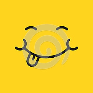 Smile face icon in flat style. Tongue emoticon vector illustration on white isolated background. Funny character business concept