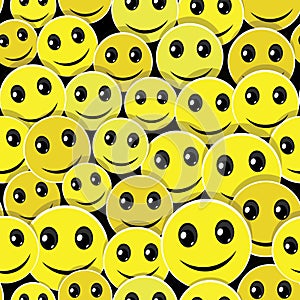 Smile face seamless pattern background