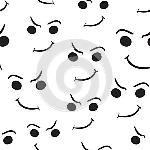 Smile face seamless pattern background. Business flat vector ill