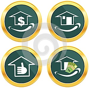 Smile face sign icon. Happy smiley home, investment.