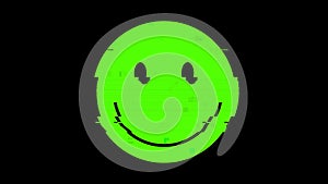 Smile glitch green regular