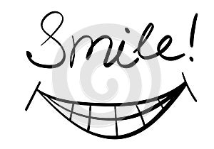 Smile hand drawn lettering