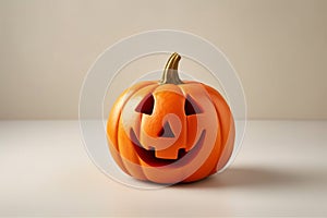 decoration orange holiday halloween pumpkin scarey isolated lantern smile background face. Generative AI. photo
