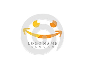 Smile icon logo design template