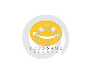 Smile icon logo design template