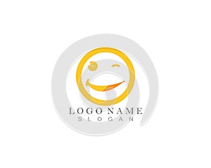 Smile icon logo design template