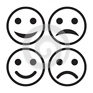 Smile icon set vector