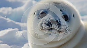 Smile like a baby seal, closeup. Generative Ai