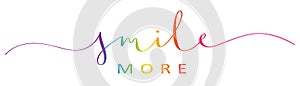 SMILE MORE colorful brush calligraphy banner