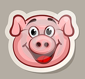 Smile pig sticker