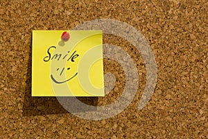 Smile on a post-it note