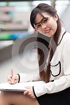 Smile and relax businesswoman.