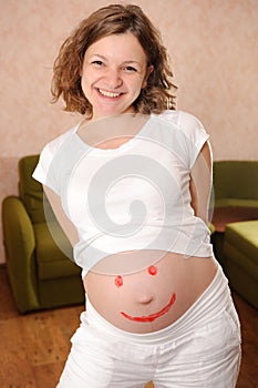 Smile sign on pregnant's belly