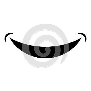 Smile Smlie doodle icon black color vector illustration flat style image