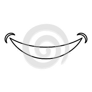 Smile Smlie doodle icon outline black color vector illustration flat style image