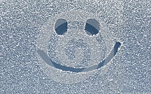 Smile on snow window