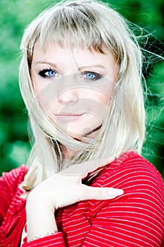 Smile teen girl in red