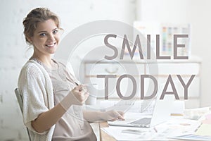 Smile today. Motivational image