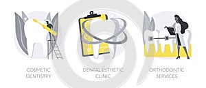 Smile treatment abstract concept vector illustrations.