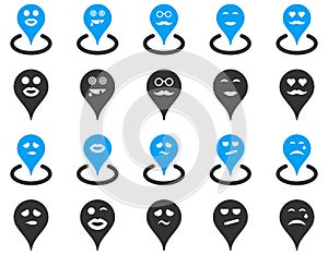 Smiled location icons