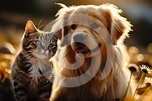 Smiles abound as a purebred dog and kitten frolic together