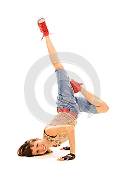 Smiley breakdancer in freeze