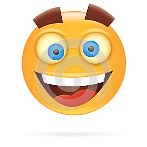 Smiley. Character design. Icon style. Happy face vector illustration.