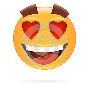 Smiley. Character in love. Icon style. Happy face vector illustration.