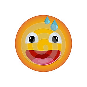 Smiley in confusion. Emoji reactions to messages for social networks. Vector smiley