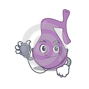 Smiley doctor cartoon character of gall bladder with tools