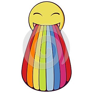 Smiley, emoticon with rainbow