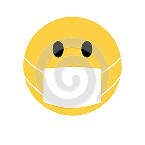 Smiley face coronavirus facemask icon vector illustration photo