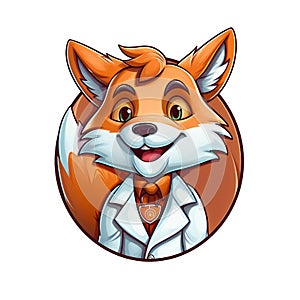 Smiley face doctor or medic fox mascot