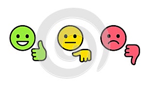 Smiley face feedback rating icons photo